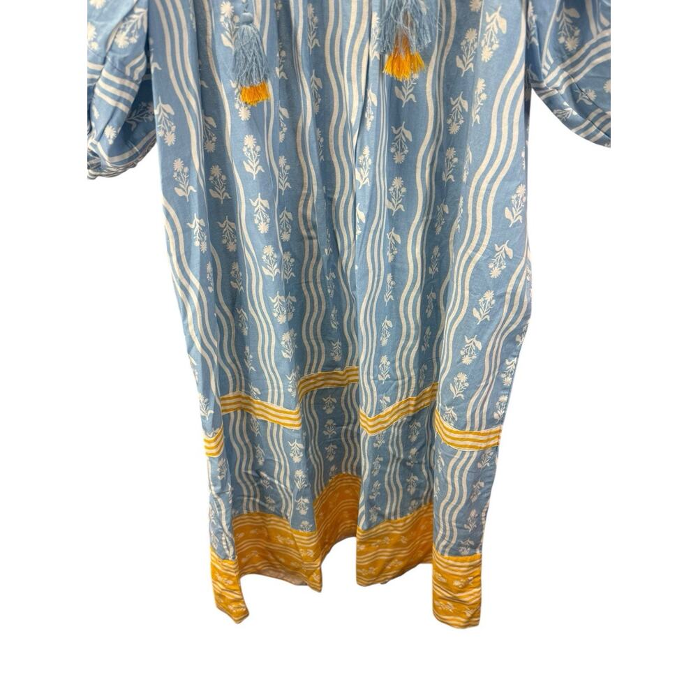 Printfresh Blue And Gold Patterned Midi Dress - image 7